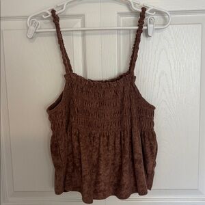 Brown Smocked Tank Top